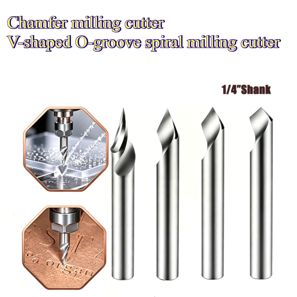 Cnc Router Bit - Frez spiralny CNC typu V, trzpień